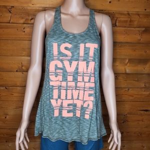 ❤️ EVCR Racerback green with orange neon tank top athletic scoop neck gym Size L